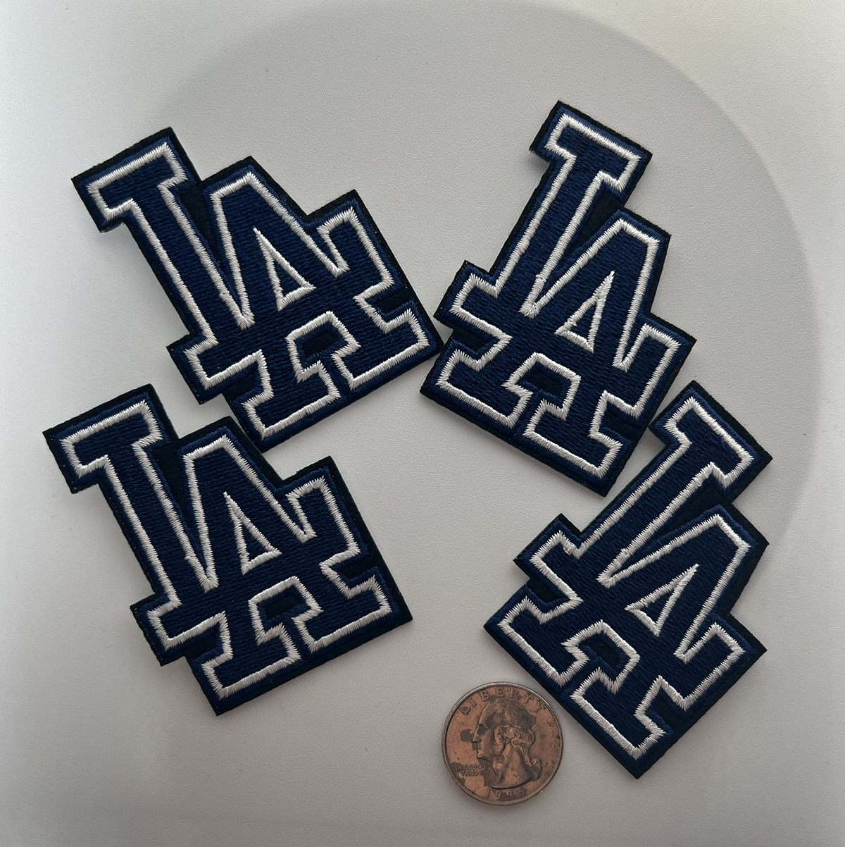 LA Blue Iron-on Embroidery logo