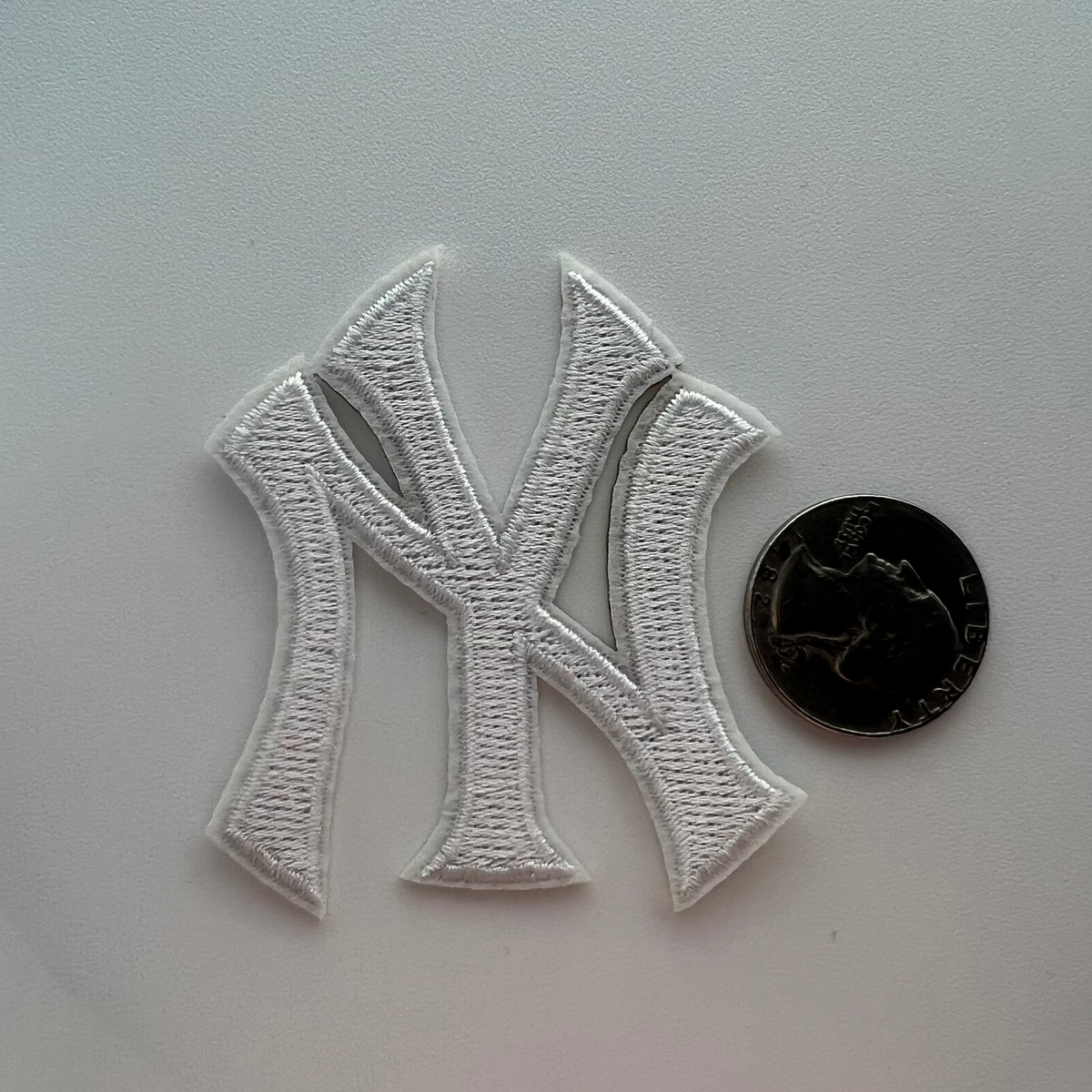 NY White Iron-on Embroidery logo