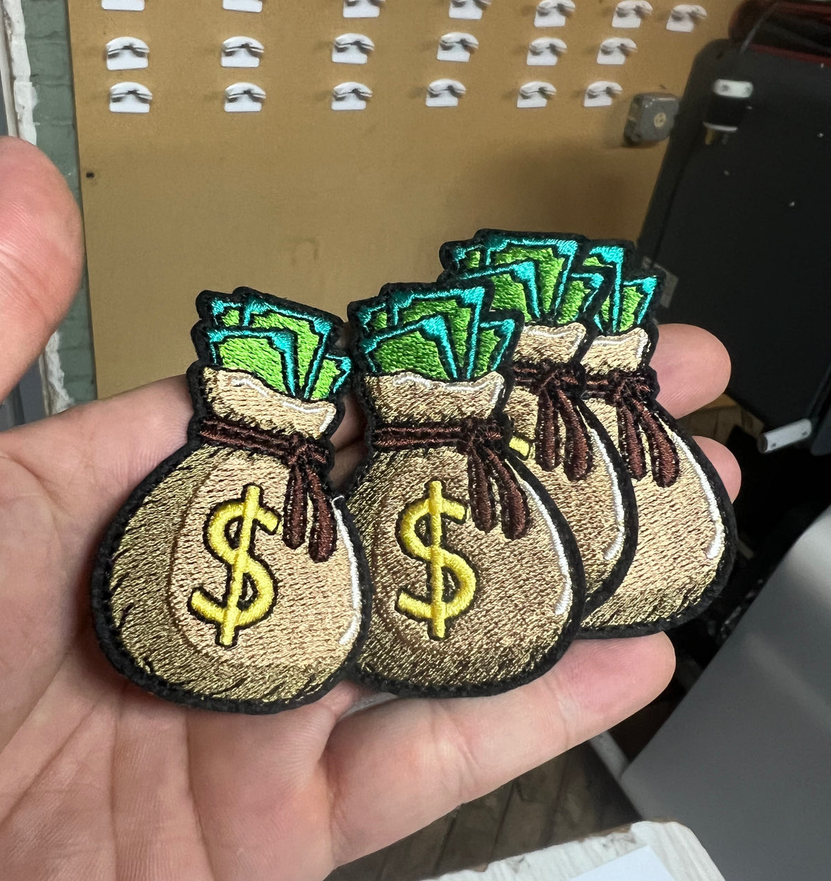 Money Bag Iron-on Embroidery logo