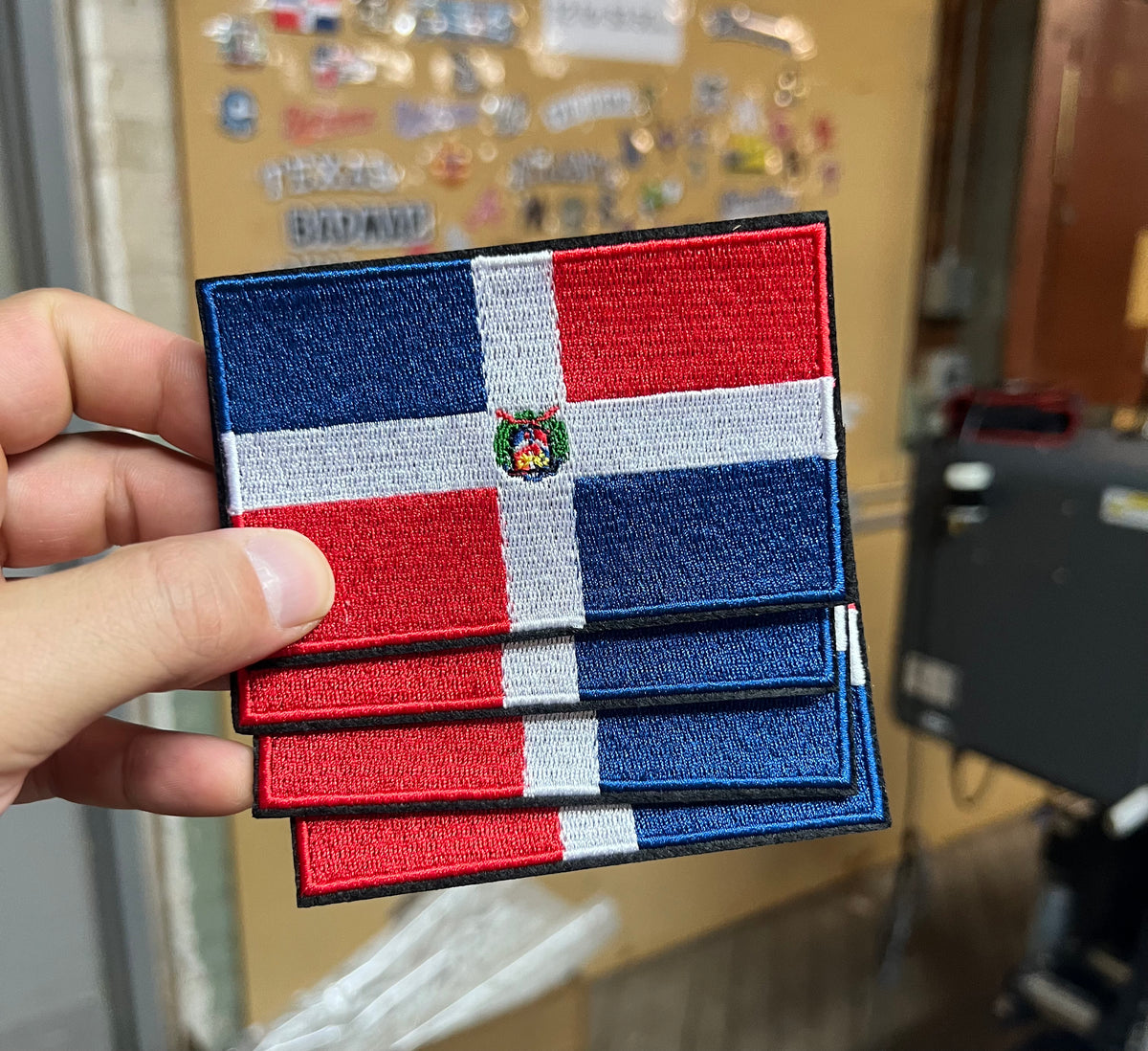 Dominican Flag Iron-on Embroidery logo