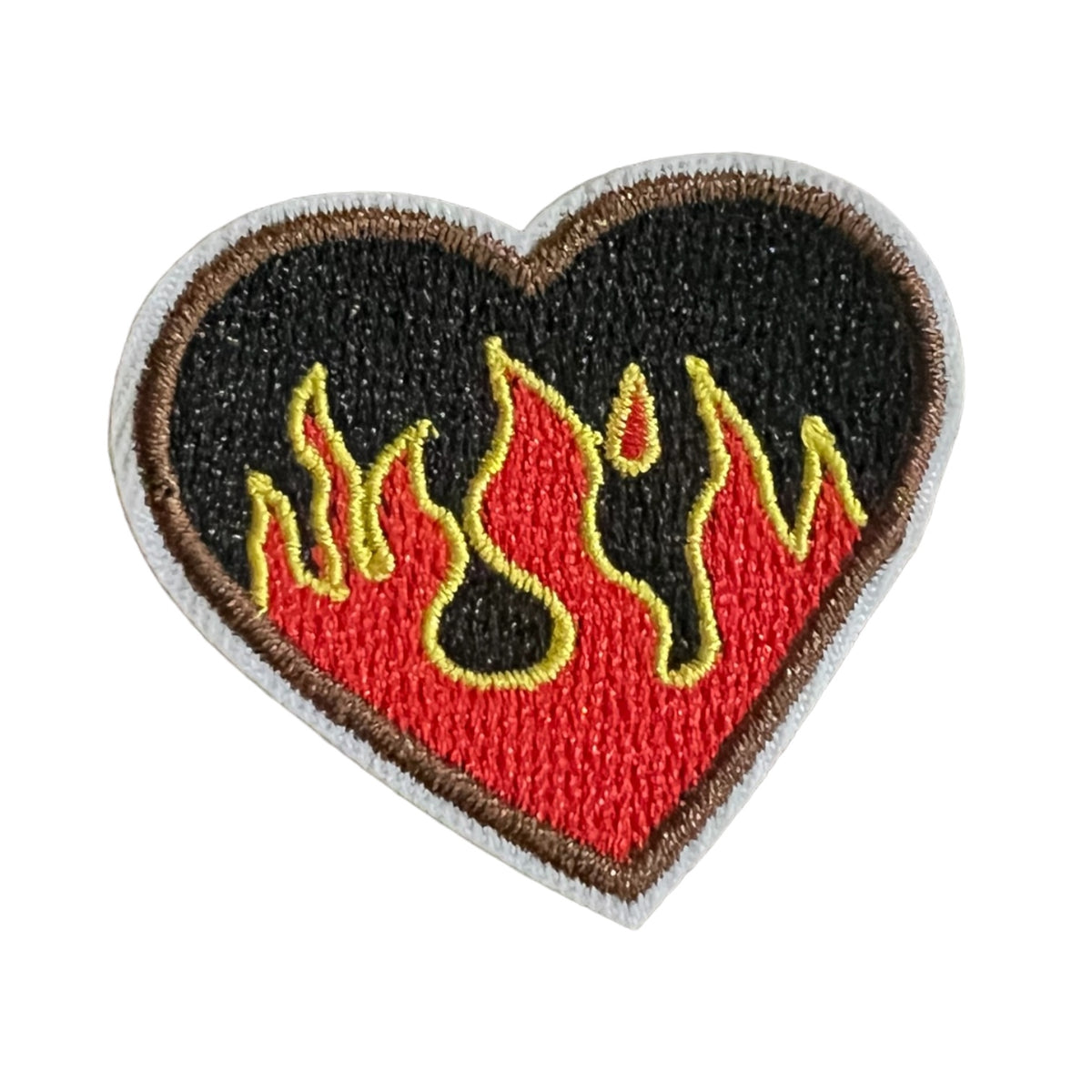 Flame heart Embroidery Patch