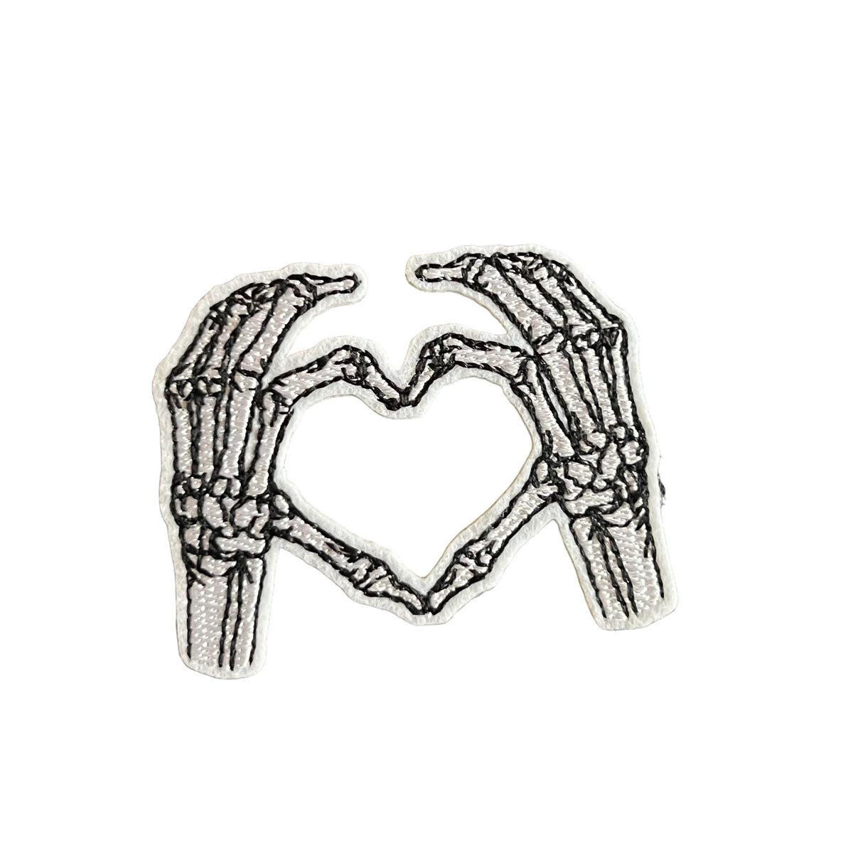 Skeleton Heart Hands  Embroidery Patch