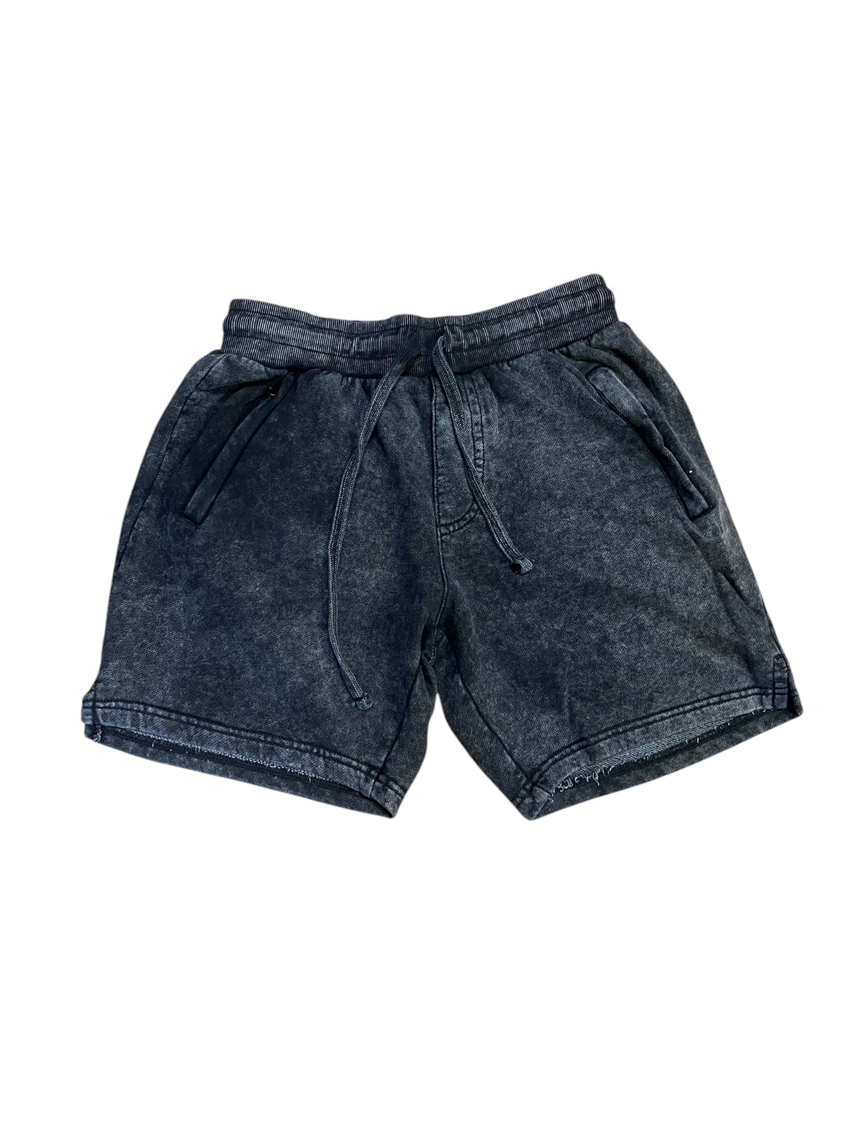 Black Acid Wash Shorts