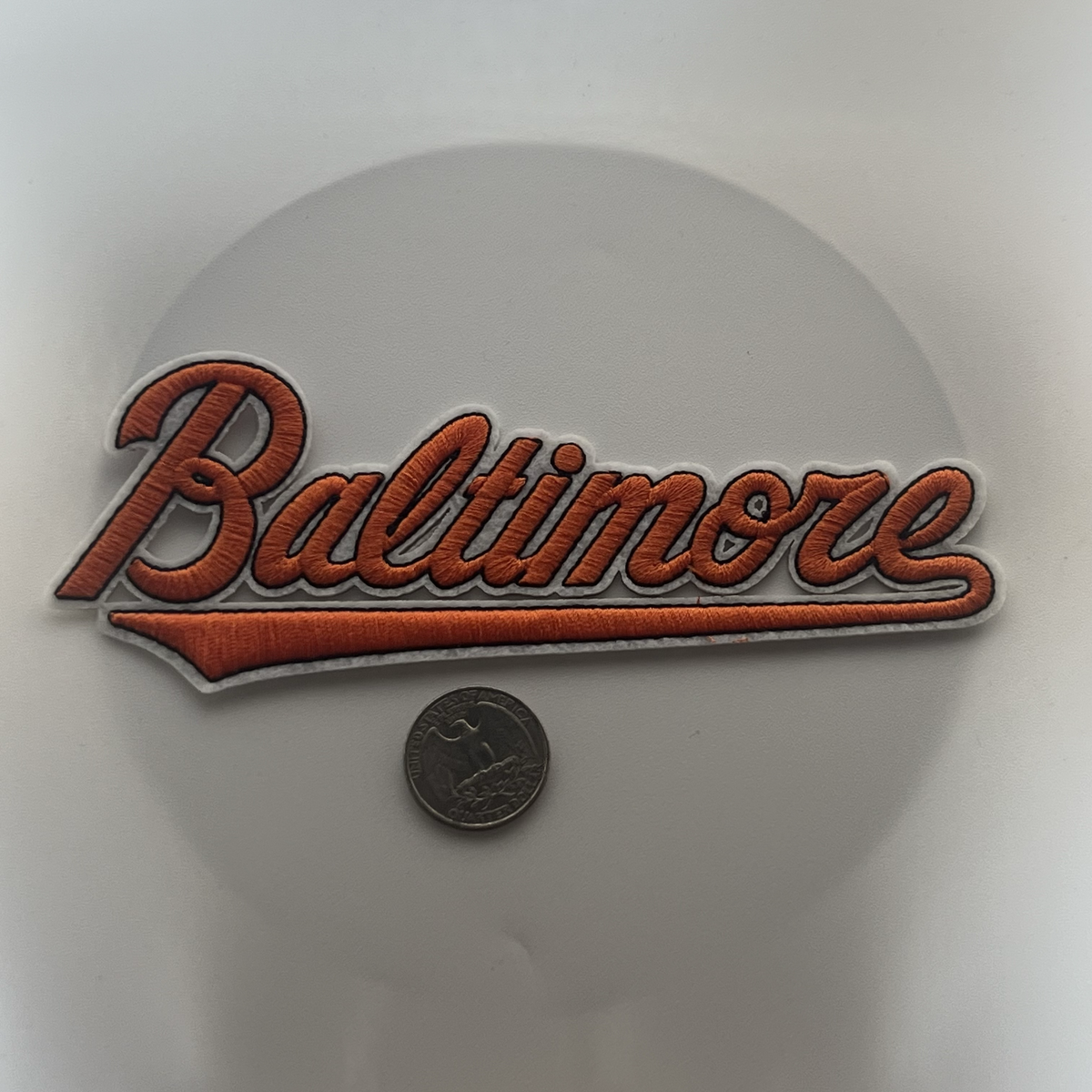 Baltimore Orange Iron-on Embroidery logo